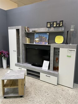 Гостиная " ДЕЛЬТА" Бетон/Белый 2350 - фото 5738